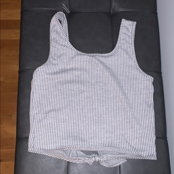 White and Gray striped tank top - Picture 2 of 2
